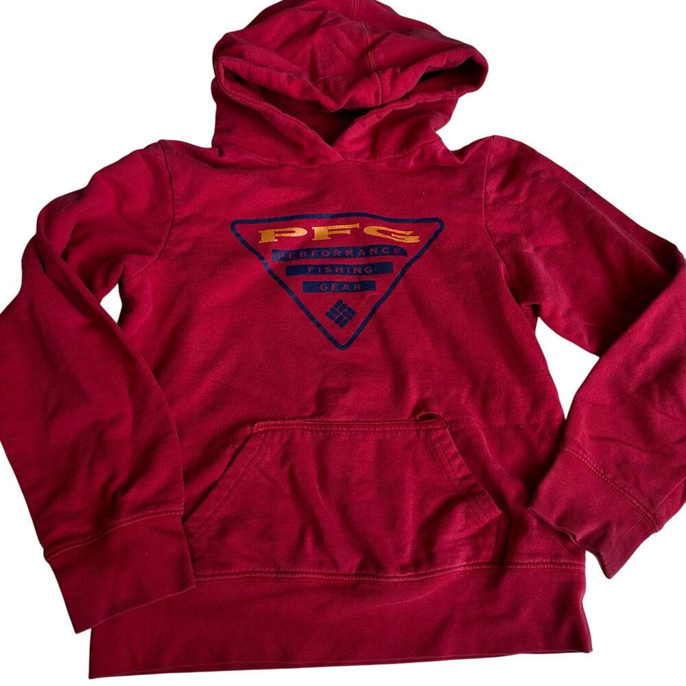 Columbia PFG Red Hooded Sweatshirt - Boys Size Medium